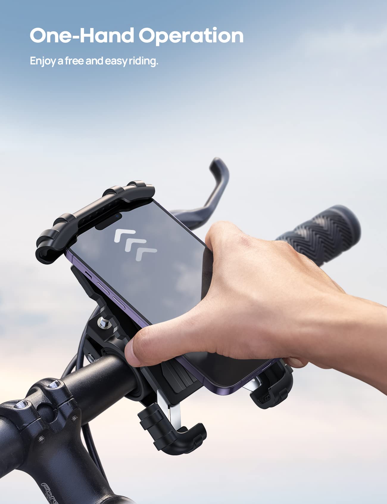 Lamicall Bike Phone Holder, Handlebar Cell Phone Clamp, Scooter Phone Clip for iPhone 15 Pro Max/Plus, 14 Pro Max, S9, S10 and More 4.7" to 6.8" Smartphones-Pedal Power Pros