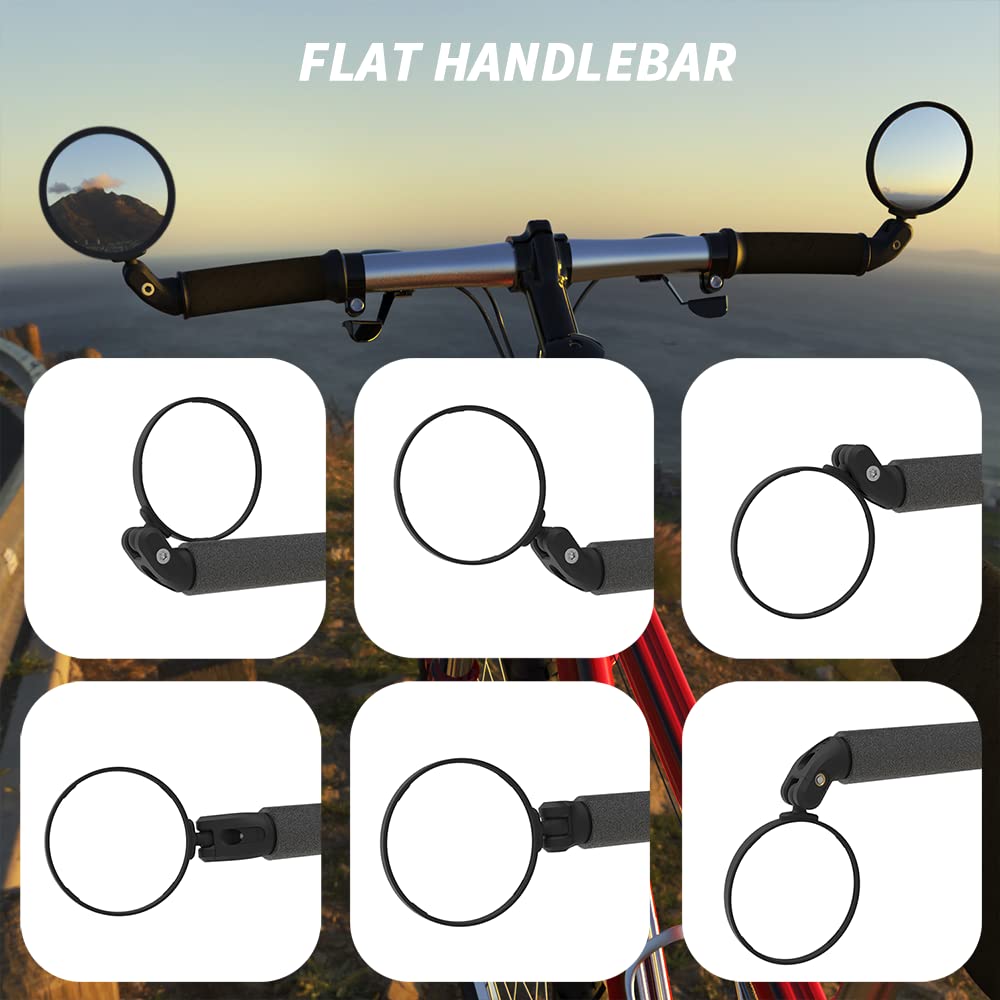 BriskMore Bike Handlebar Mirror, HD Glass Convex Lens Bicycle Rearview Mirror.-Pedal Power Pros