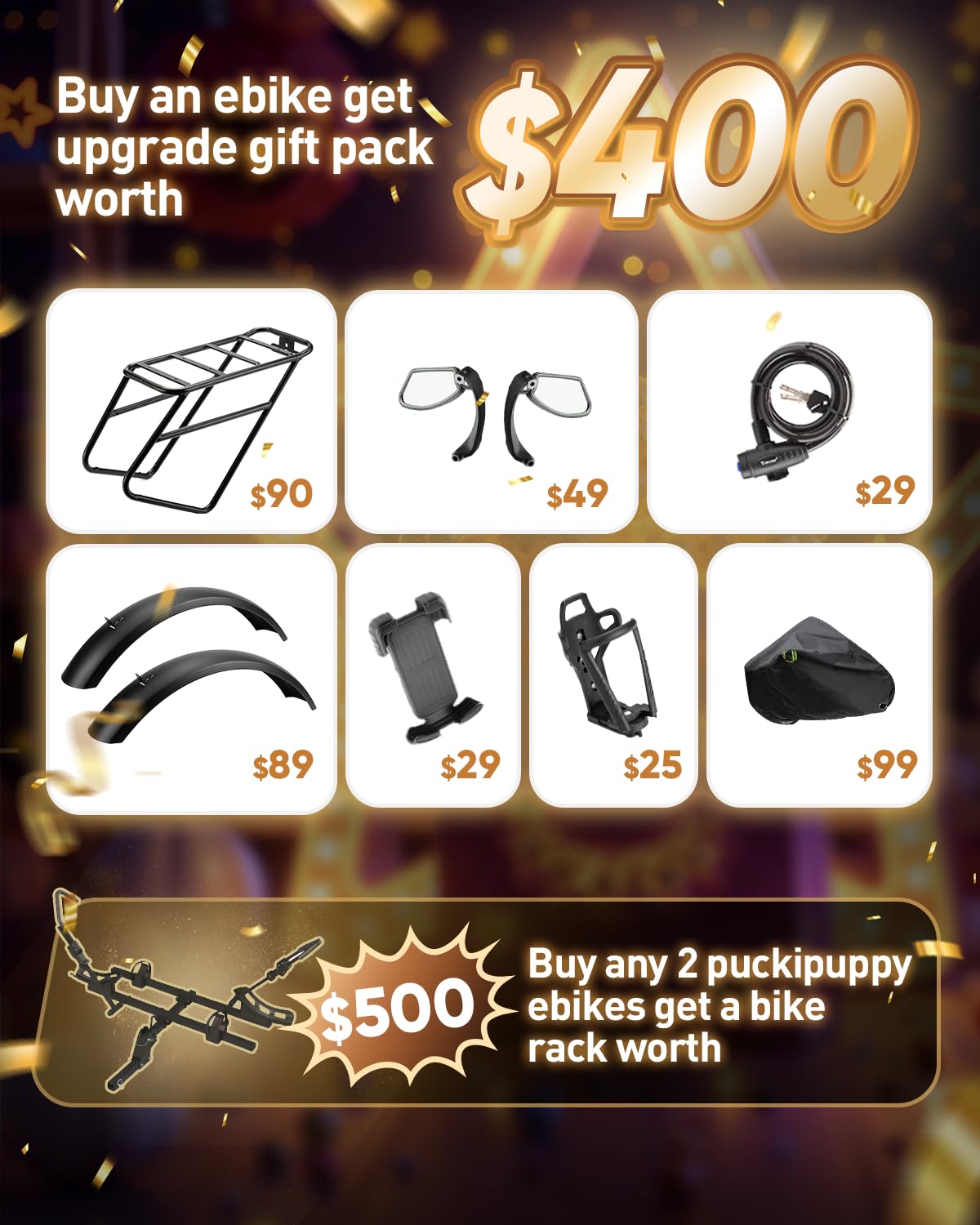 PUCKIPUPPY Boxer Electric Bike for Adults 960W, Full Suspension 48V 20AH Battery Ebike, 26" Fat Tire 28MPH 80Miles Range Mountain Electric Bicycle, 7 Speed Hydraulic Disc Brake-Pedal Power Pros