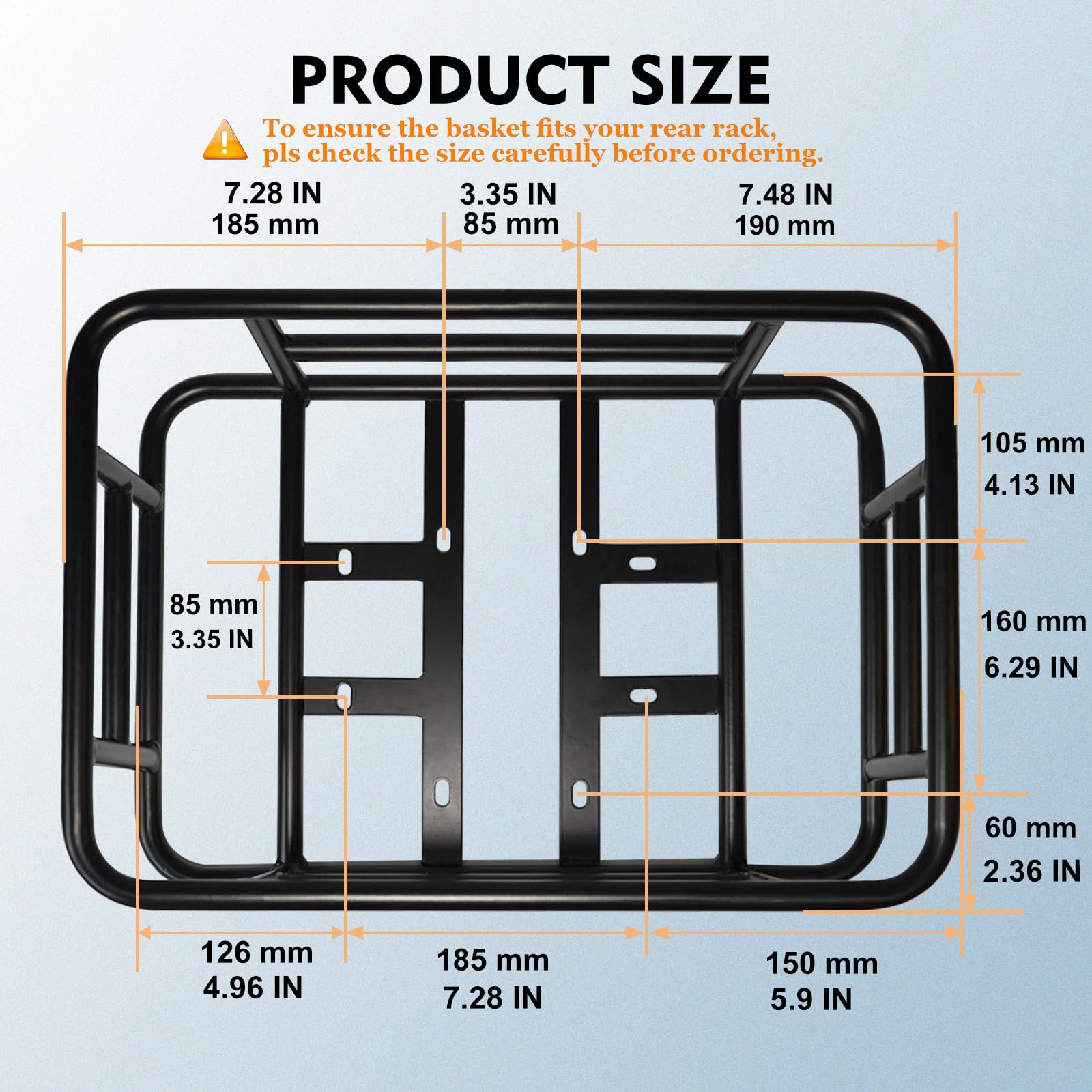 RAYMACE Rear Rack Bike Basket with Cargo Net and Liner Large Bicycle Basket Perfect Mount for Electric Bike-Pedal Power Pros