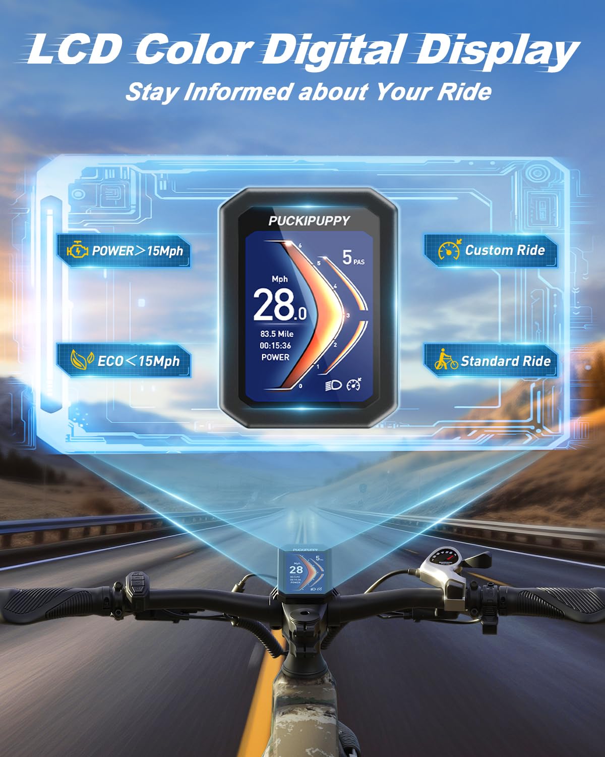 PUCKIPUPPY Boxer Electric Bike for Adults 960W, Full Suspension 48V 20AH Battery Ebike, 26" Fat Tire 28MPH 80Miles Range Mountain Electric Bicycle, 7 Speed Hydraulic Disc Brake-Pedal Power Pros