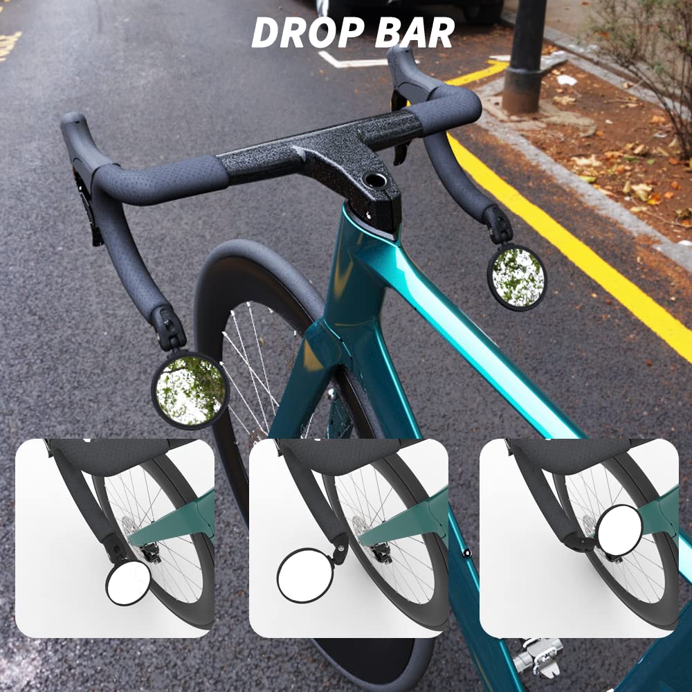 BriskMore Bike Handlebar Mirror, HD Glass Convex Lens Bicycle Rearview Mirror.-Pedal Power Pros