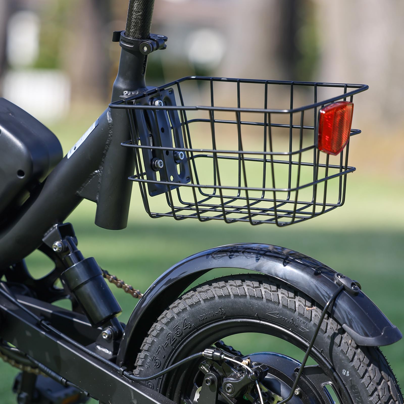 Electric Bike with Basket, 14" Folding E-bike 22 MPH, 35 Miles Range, Dual Suspension.-Pedal Power Pros