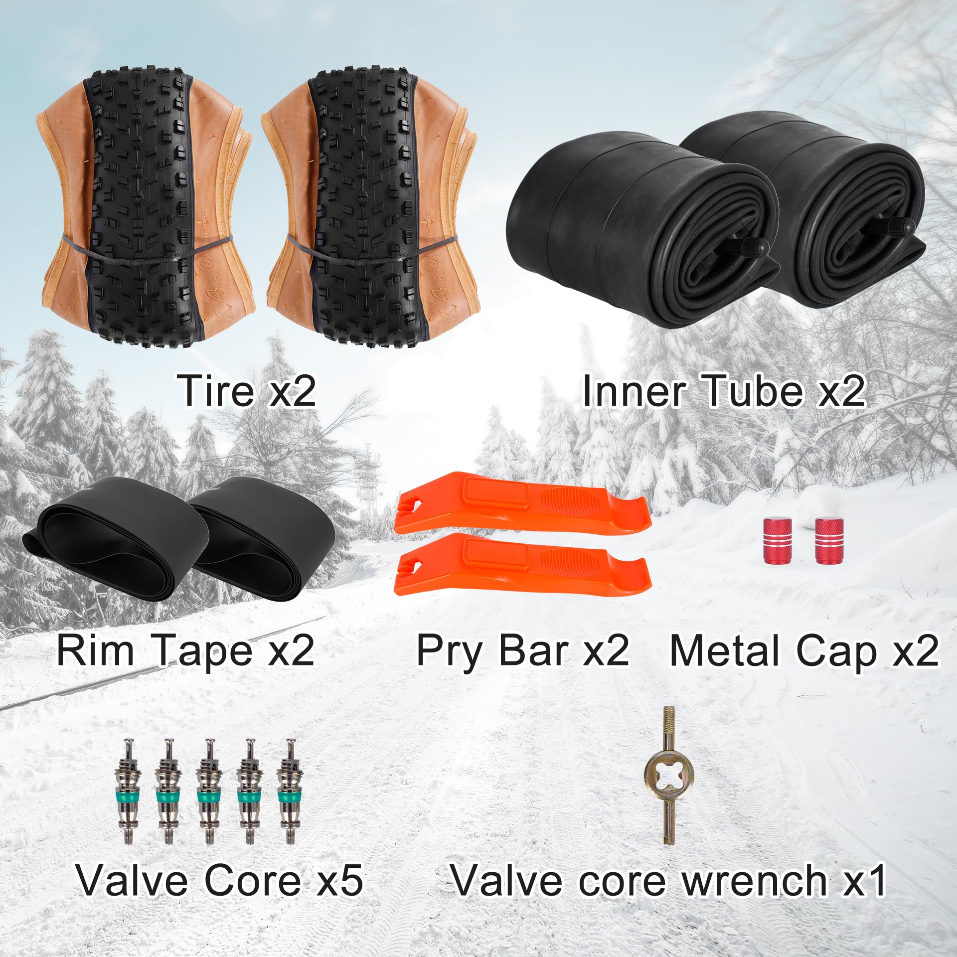 2Sets 20x4.0 Fat Tires and Tubes, Puncture Resistant Folding Bike Tire Sets-Pedal Power Pros