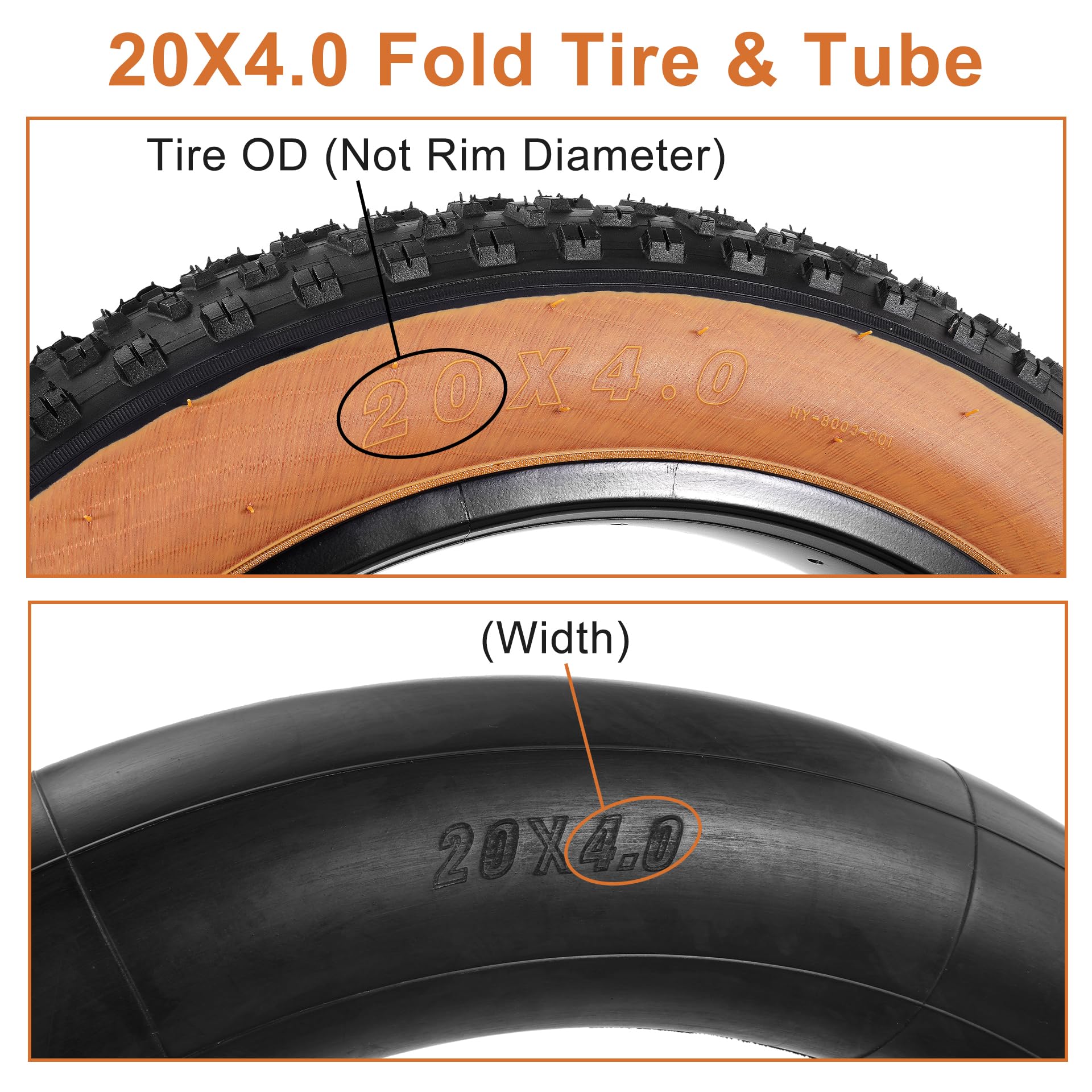 2Sets 20x4.0 Fat Tires and Tubes, Puncture Resistant Folding Bike Tire Sets-Pedal Power Pros