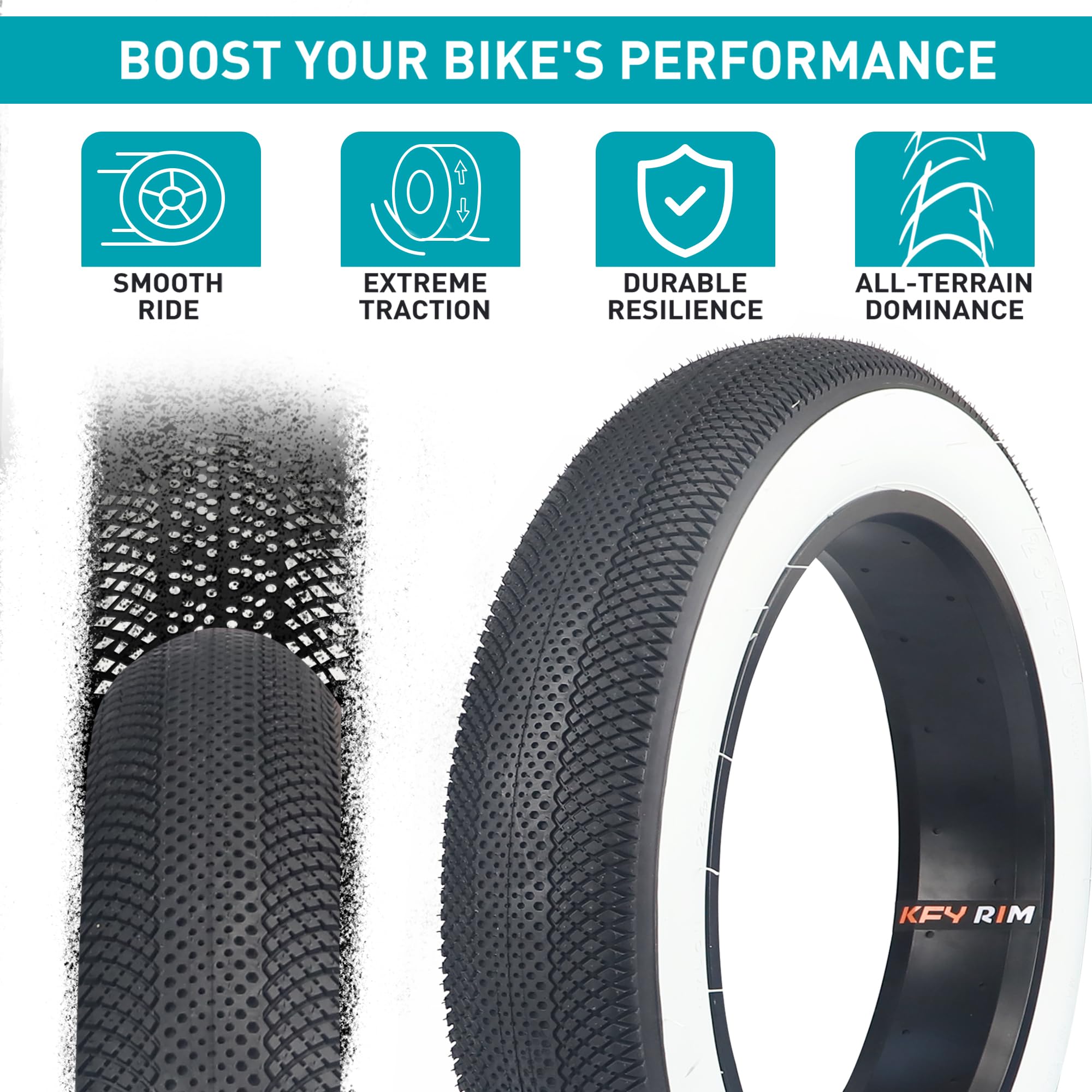 BALINGE E Bike 20x4.0 Fat tire 20 x 4 Fat tire 20x4 Bike tire 2 Pack Heavy Duty High-Performance-Pedal Power Pros