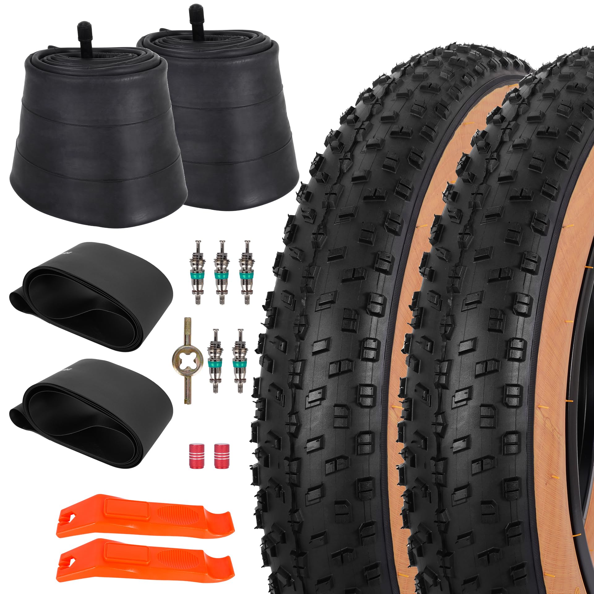 2Sets 20x4.0 Fat Tires and Tubes, Puncture Resistant Folding Bike Tire Sets-Pedal Power Pros