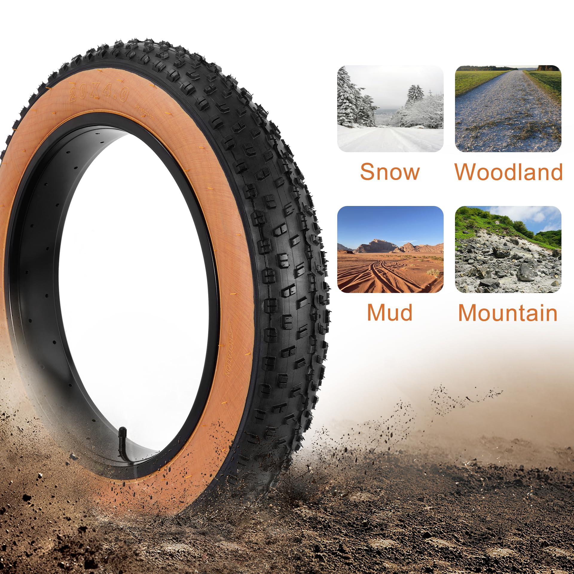 2Sets 20x4.0 Fat Tires and Tubes, Puncture Resistant Folding Bike Tire Sets-Pedal Power Pros