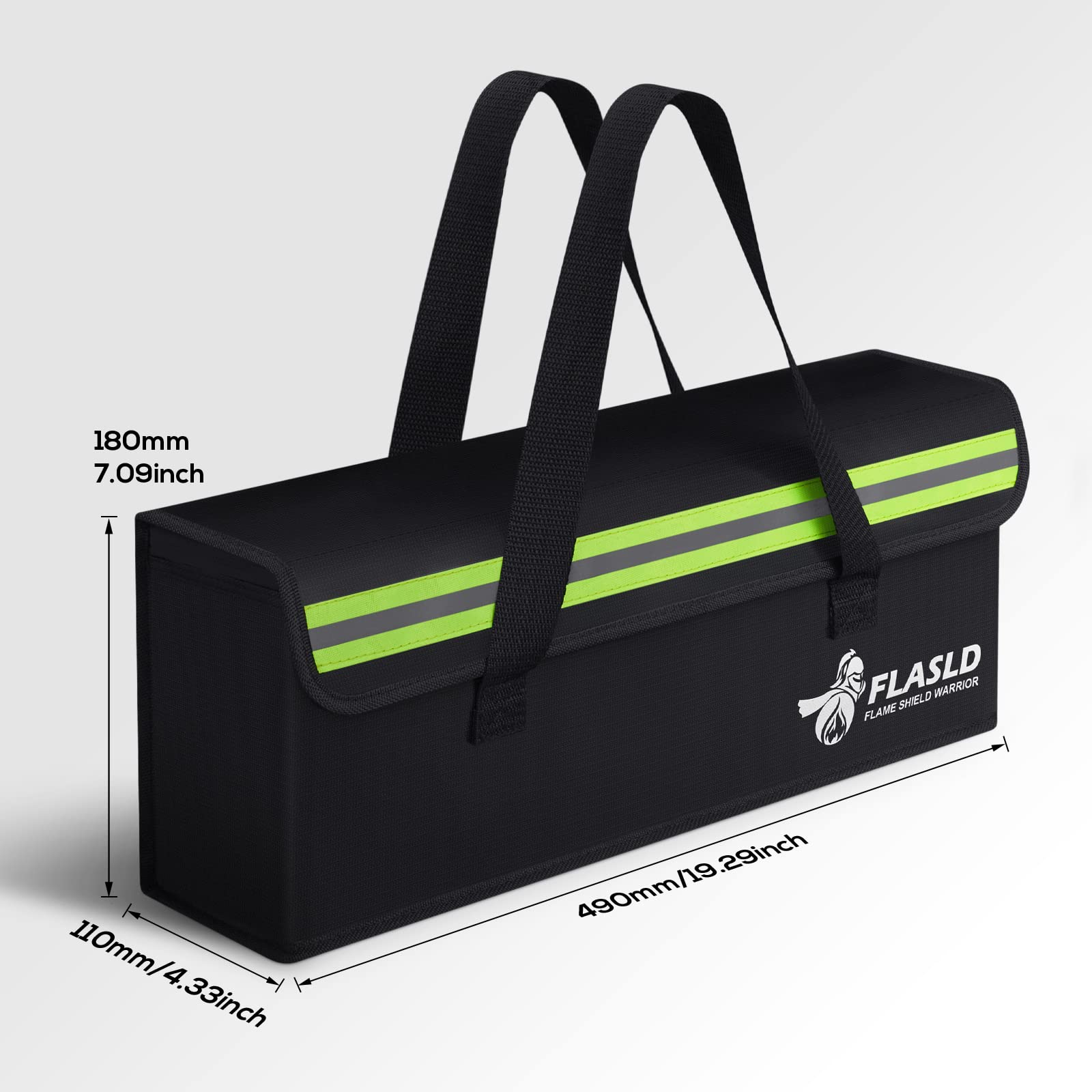 FLASLD E-Bike Battery Safe Bag Explosionproof - Large Capacity Fireproof Lipo Bag for Ebike Battery Charging and Storage (19.3 x 4.3 x 7in)-Pedal Power Pros
