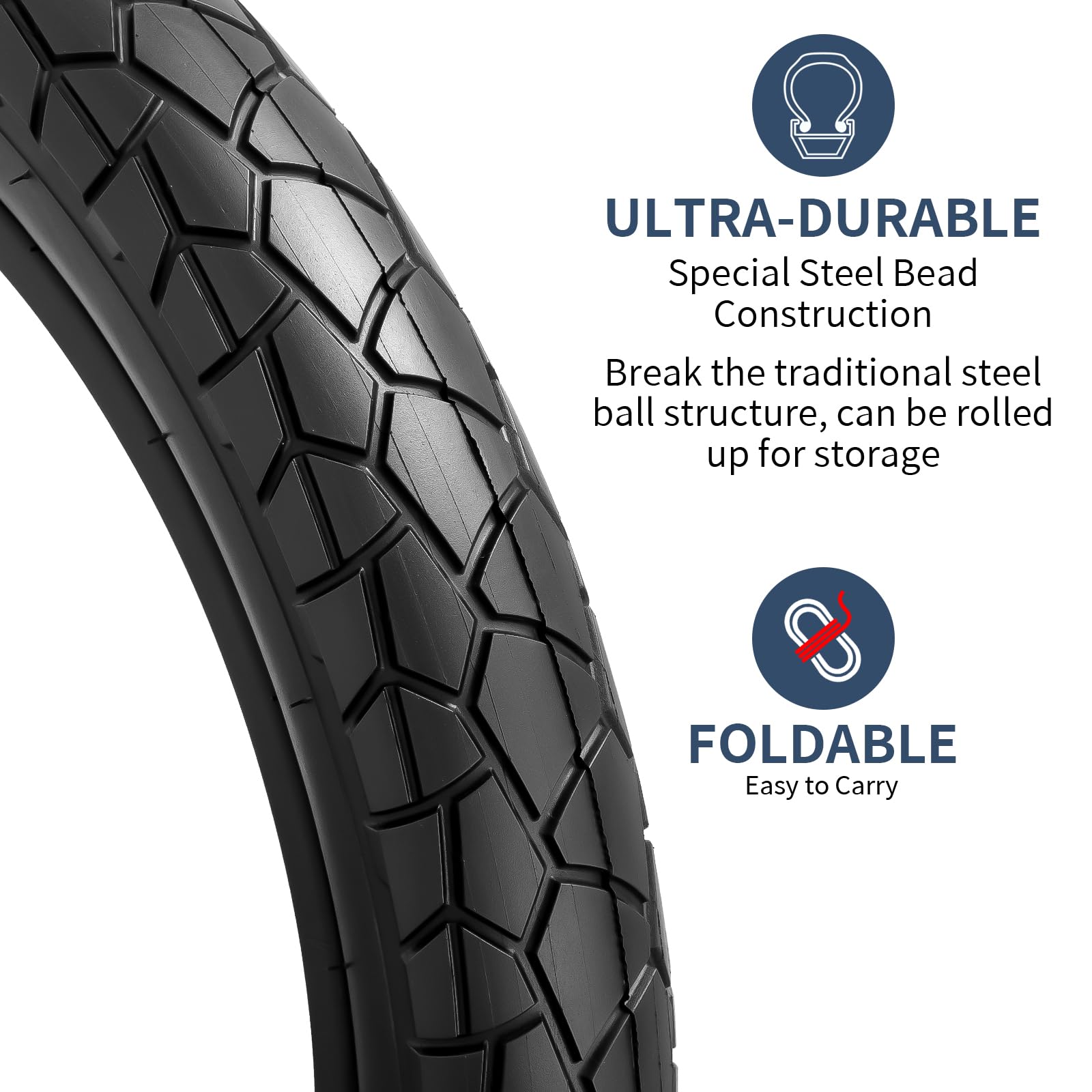YUNSCM 2-PCS 20" E-Bike Fat Tires 20x3.0/76-406 60TPI and 20" Bike Tubes-Pedal Power Pros