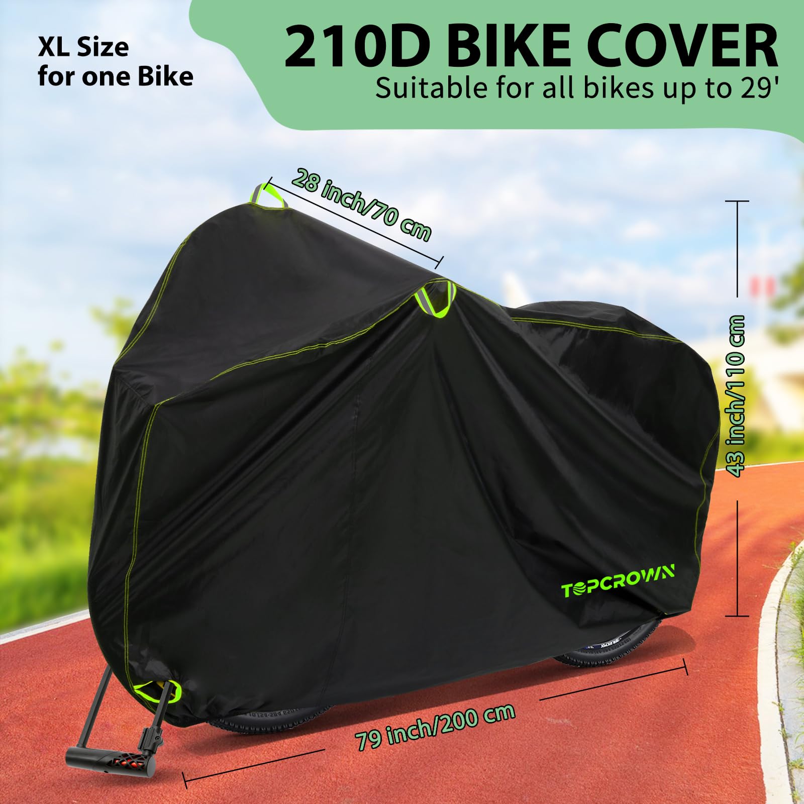 Topcrown Bike Cover Waterproof Outdoor Storage for 1/2/3 Bikes,-Pedal Power Pros