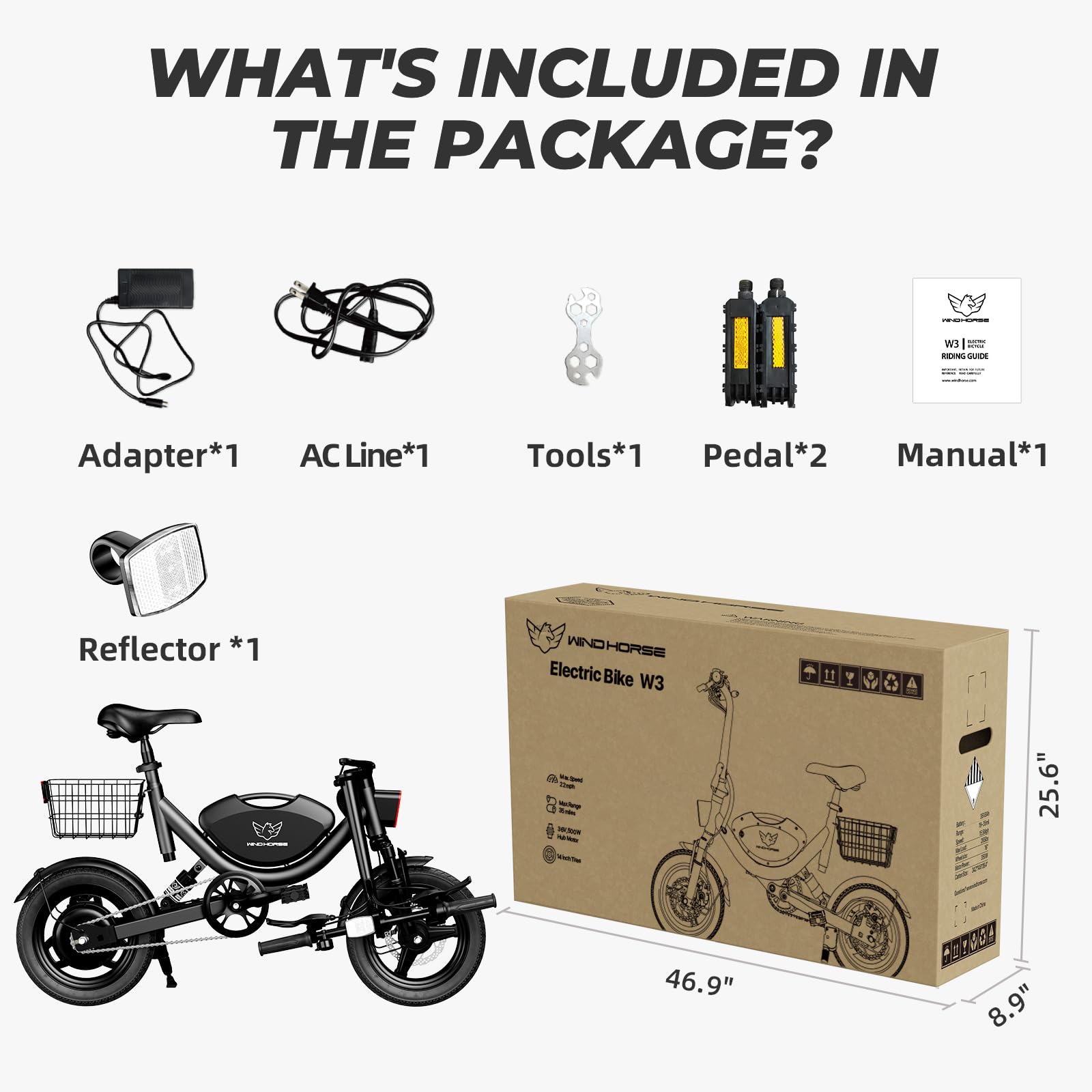Electric Bike with Basket, 14" Folding E-bike 22 MPH, 35 Miles Range, Dual Suspension.-Pedal Power Pros