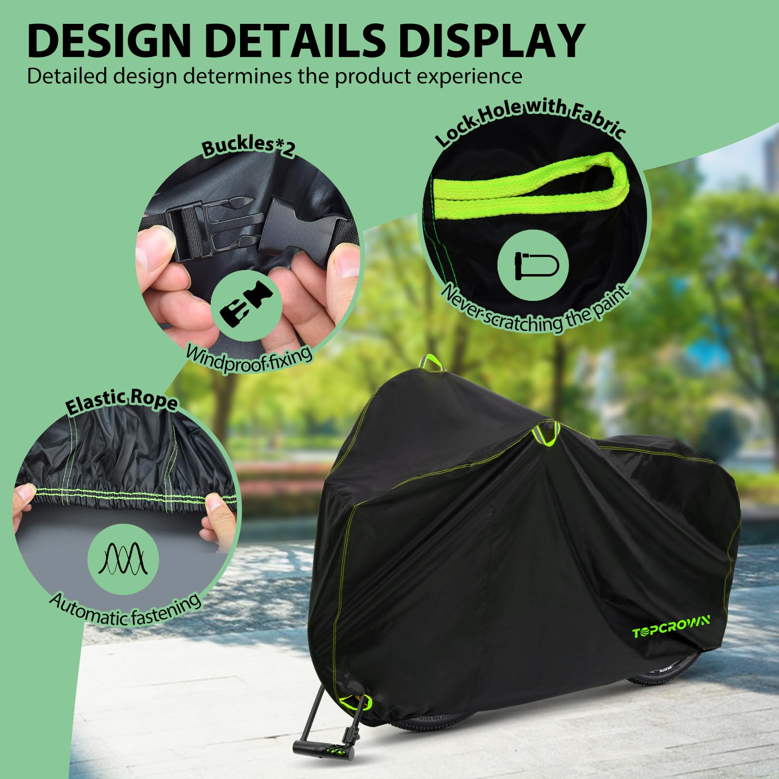 Topcrown Bike Cover Waterproof Outdoor Storage for 1/2/3 Bikes,-Pedal Power Pros