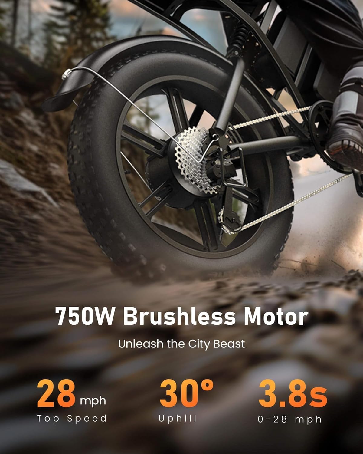 CYCROWN CycHunter Electric Bike for Adults, 48V 26Ah Dual Battery Moped Style Ebike, 1000W Peak Motor, 150 Miles PAS Range, 7 Speed Gearing, 28mph electric dirt bike, Full Suspension Electric Bicycles