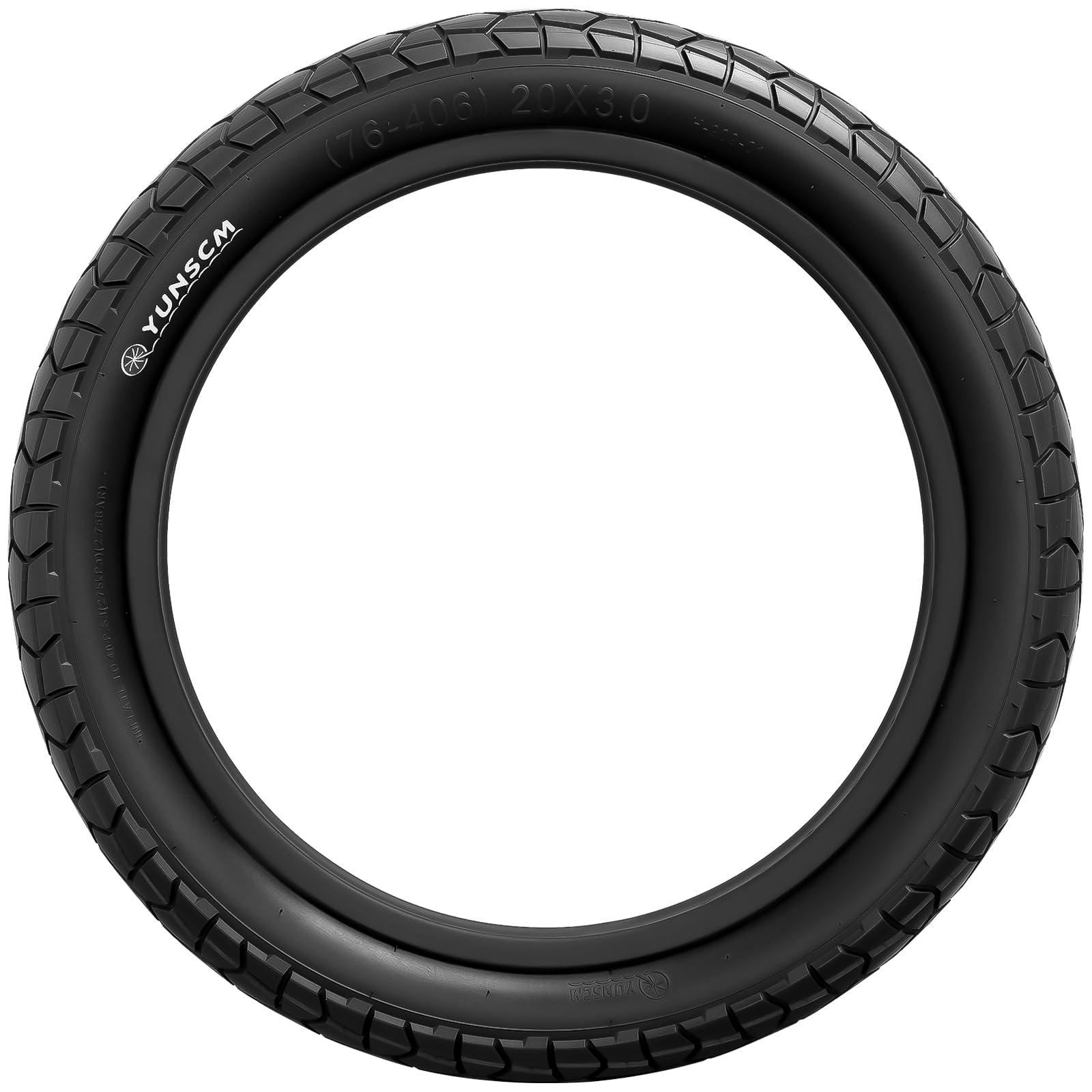 YUNSCM 2-PCS 20" E-Bike Fat Tires 20x3.0/76-406 60TPI and 20" Bike Tubes-Pedal Power Pros