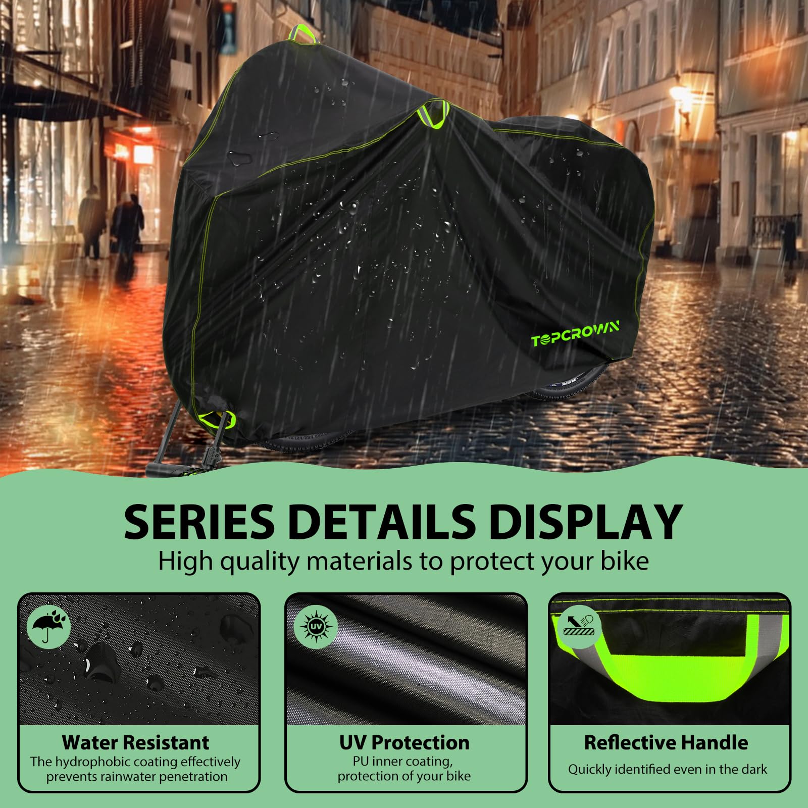 Topcrown Bike Cover Waterproof Outdoor Storage for 1/2/3 Bikes,-Pedal Power Pros