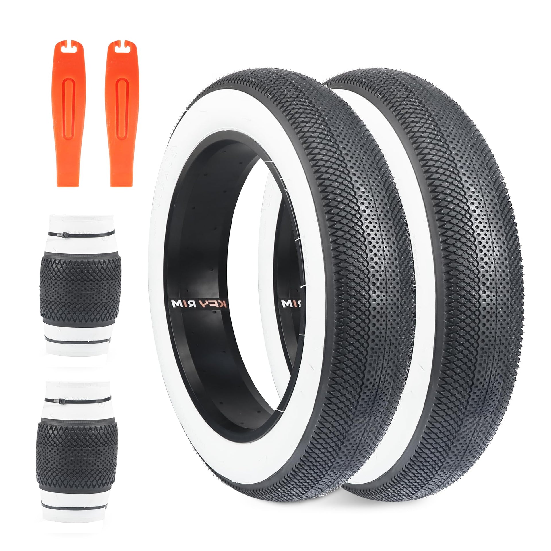 Pneu 20 x 4 20 x 4 VEEIRE CO ZIGZAG WHITE WALL FAT bike