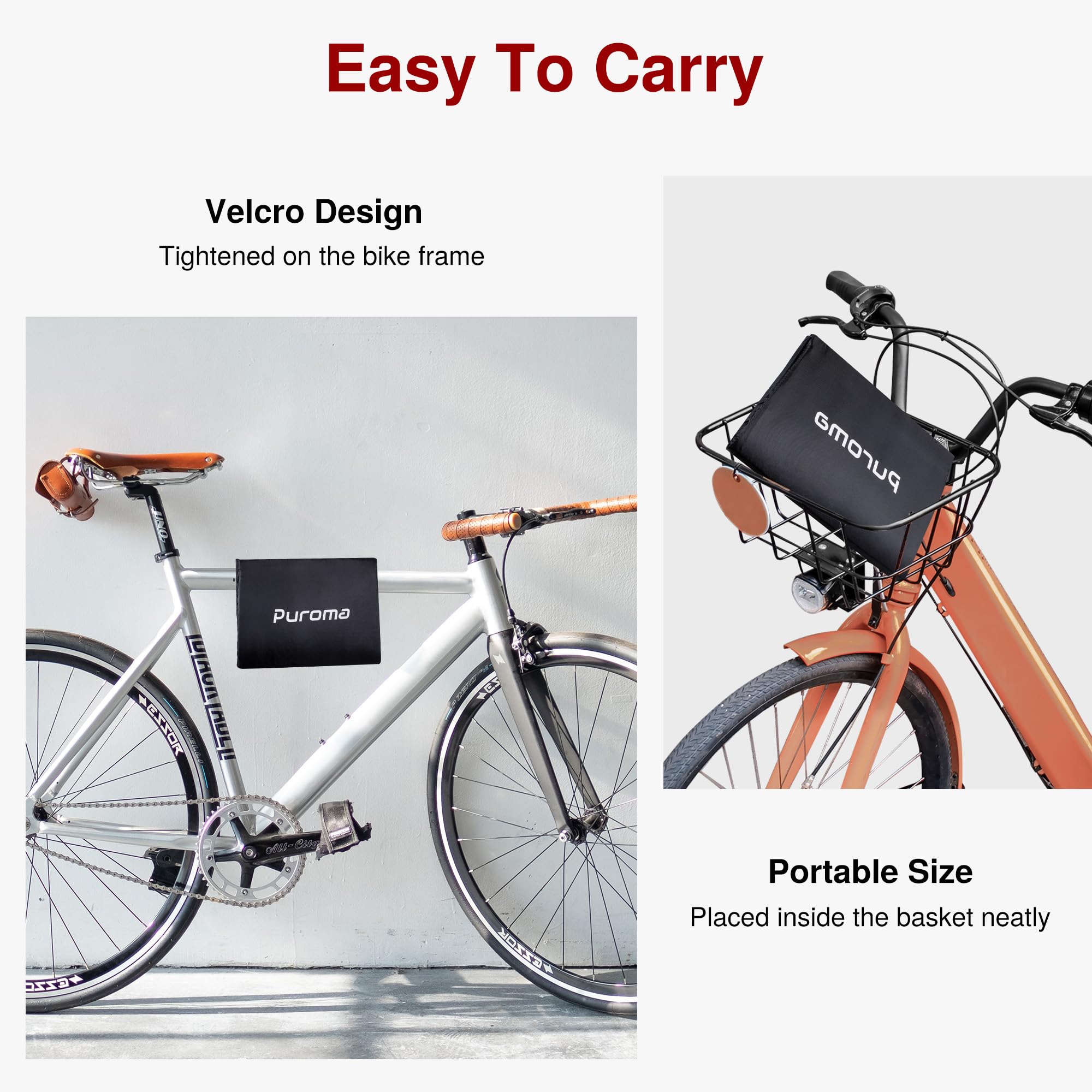 Puroma Bike Cover Outdoor Waterproof Bicycle Covers Rain Sun UV Dust Wind Proof with Lock Hole for Mountain Road Electric Bike, XL (Basic Black)-Pedal Power Pros