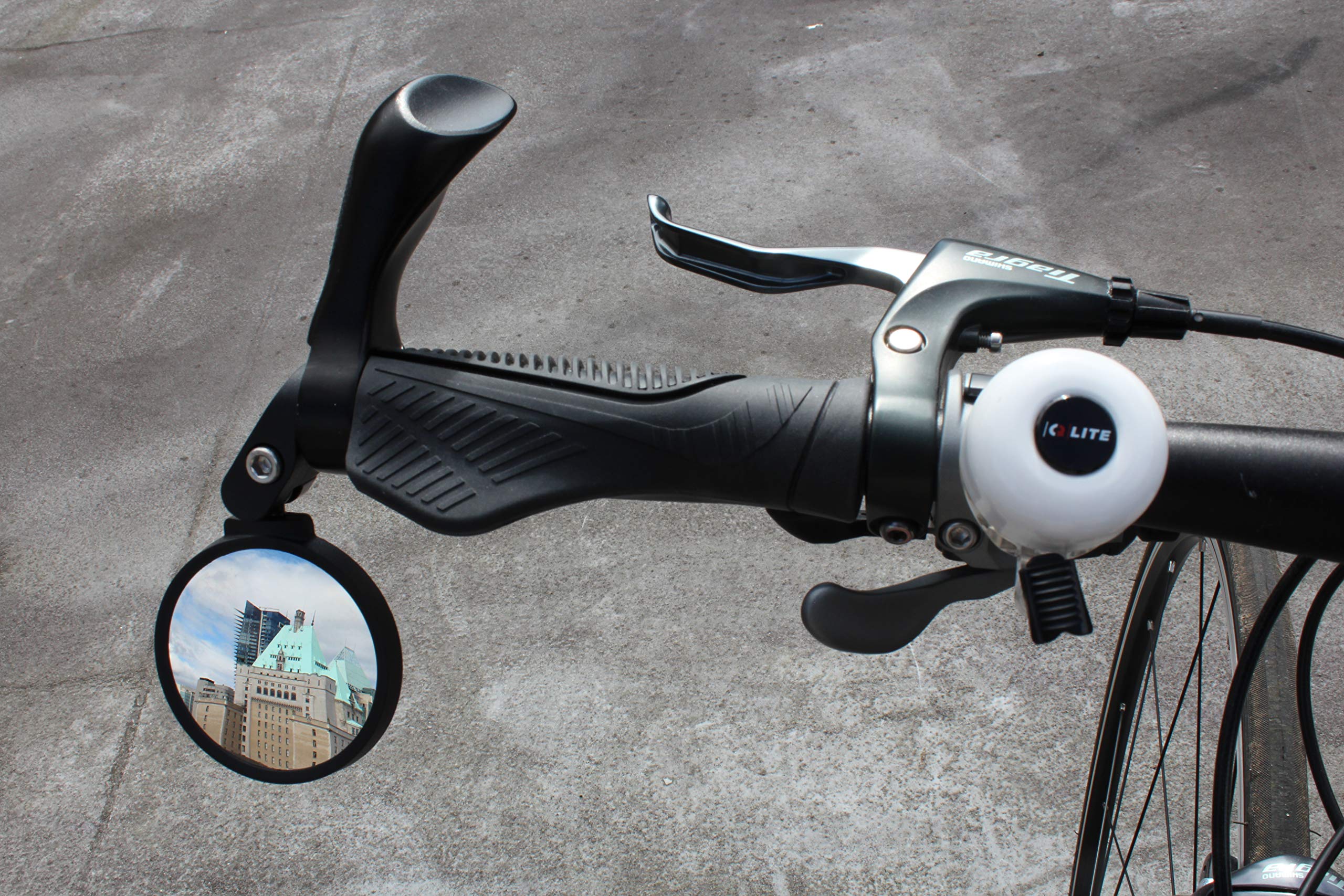 Hafny Bar End Bike / Bicycle Mirror, Stainless Steel Lens , Safe Adjustable Rearview Cycle / E-bike Mirror, HF-MR083 (Black 62mm)-Pedal Power Pros