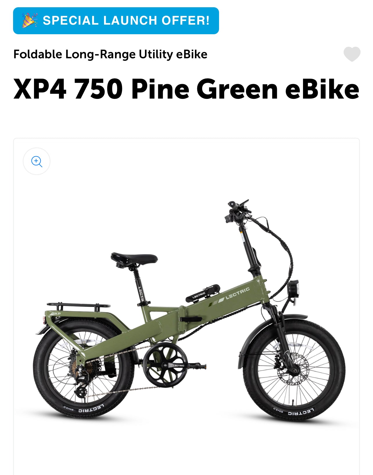 XP4 750 Pine Green eBike Foldable Long-Range Utility eBike