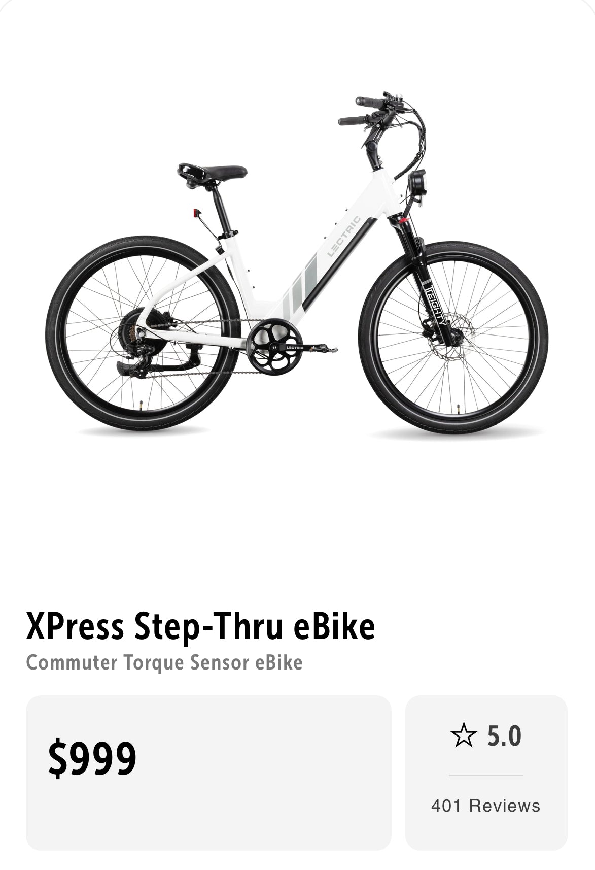 XPress Step-Thru Cummuter Torque Sensor eBike