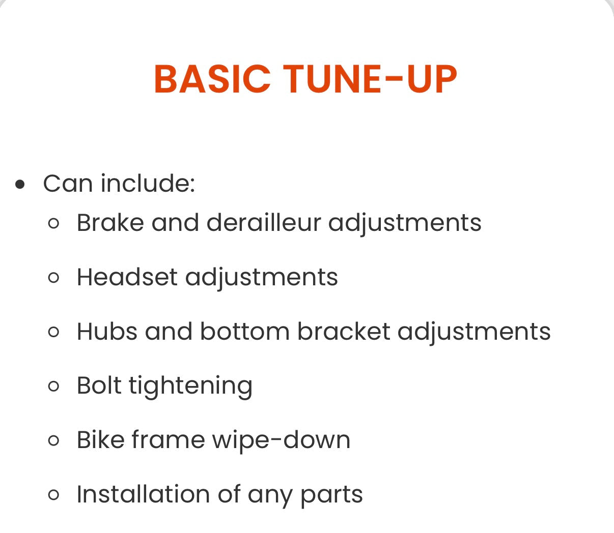 Manual Bike Tune-up
